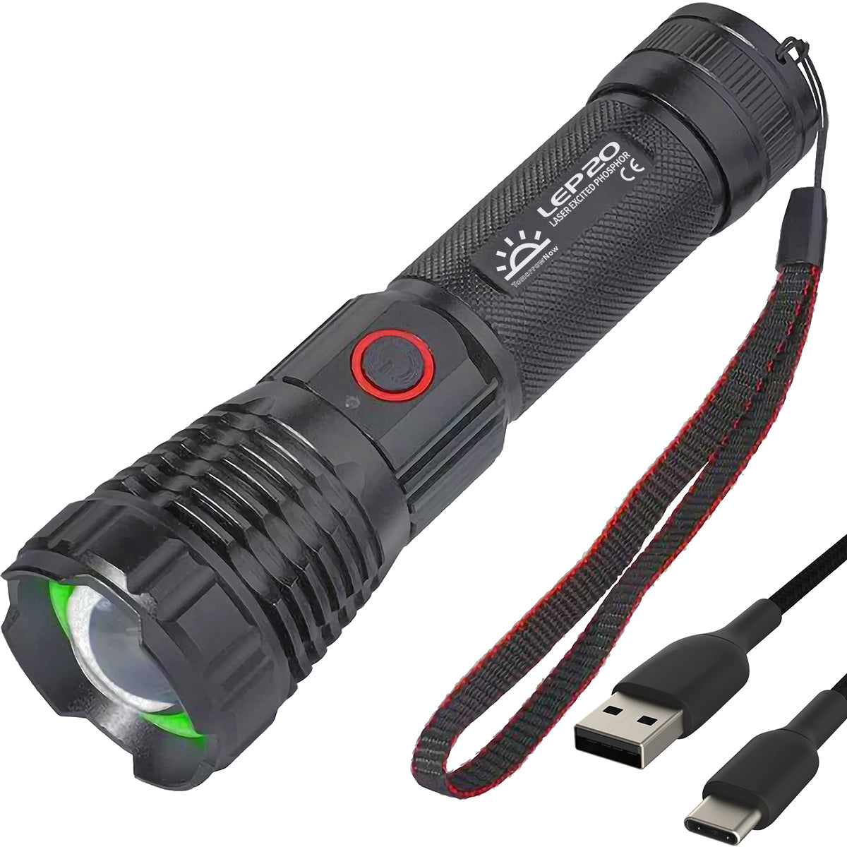 LASER Zaklamp LEP20 - 1.100 lumen - Oplaadbaar - Waterdicht