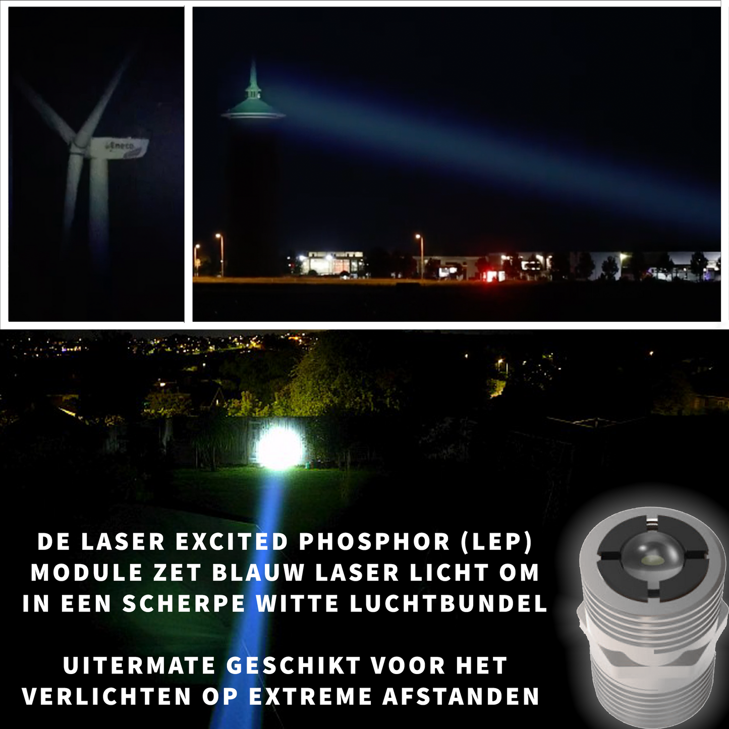 LASER Zaklamp LEP20 - 1.100 lumen - Oplaadbaar - Waterdicht