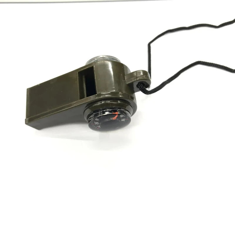 Multifunctioneel Noodfluitje – 3-in-1 met Kompas en Thermometer